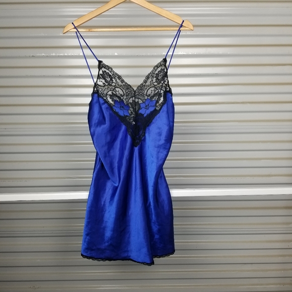 Vintage Cobalf Set Robe and Slip 2 piece Medium - Picture 2 of 8